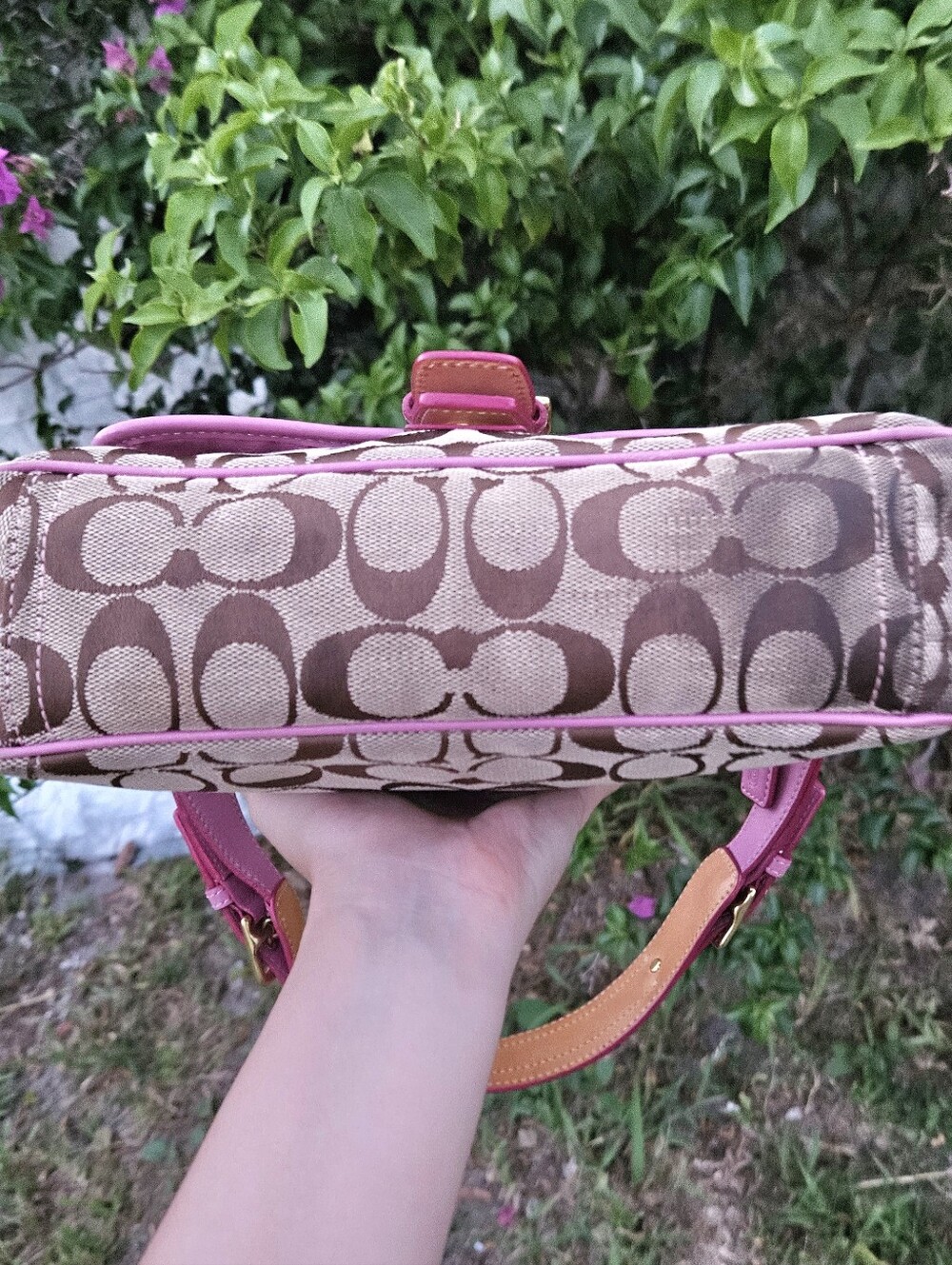 Vintage Coach 1482 Pink Signature Soho Buckle Shoulder Bag Hangtag Y2K - Picture 8 of 15
